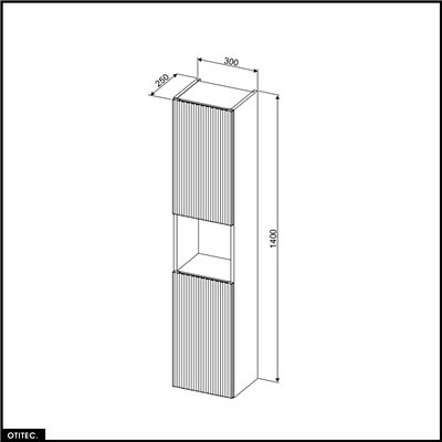 Colonne de salle de bain - 30 x 140 cm - 2 portes - ROSEAU