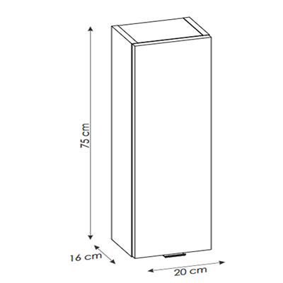 Meuble haut de salle de bain de 75 cm - Oak - 1 porte - LISOA