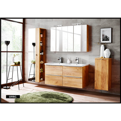 Meuble bas de salle de bain - 80 cm - Oak - 1 porte - LISOA