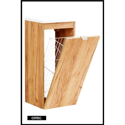 Meuble bas de salle de bain - 80 cm - Oak - 1 porte - LISOA