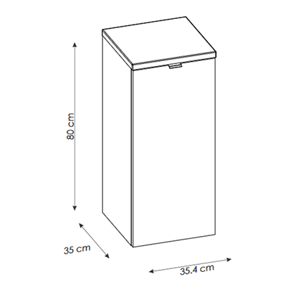 Meuble bas de salle de bain - 80 cm - Blanc - 1 porte - LISOA