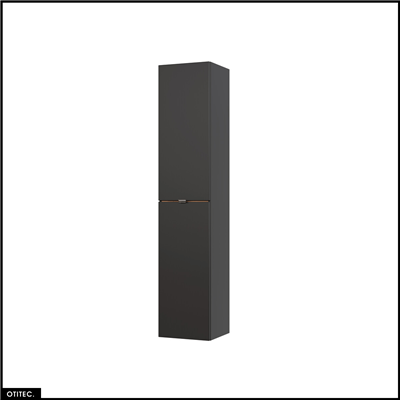 Colonne de salle de bain - 170 cm - Gris - 2 portes - LISOA