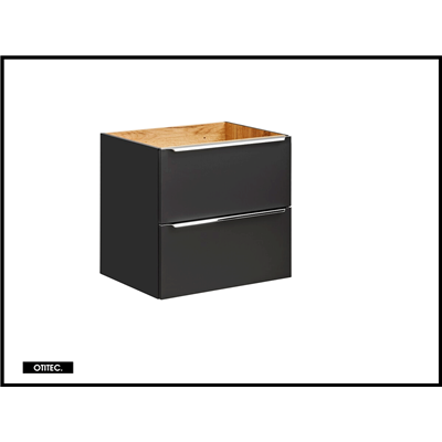 Meuble sous vasque de 60 cm - Noir Mat - 2 tiroirs - LISOA