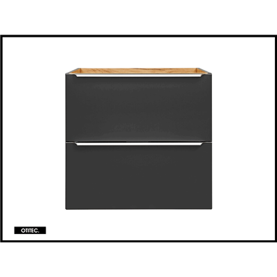Meuble sous vasque de 60 cm - Noir Mat - 2 tiroirs - LISOA