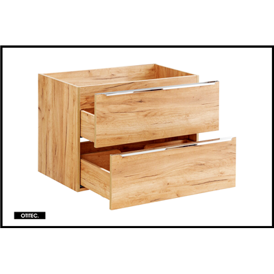Meuble sous vasque de 80 cm - Oak - 2 tiroirs - LISOA