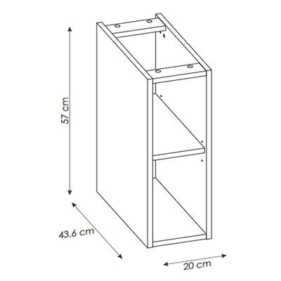 Meuble sous vasque de 20 cm - Blanc - LISOA
