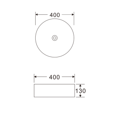 Vasque à poser ronde -40 cm -Blanc brillant rainurée -ELENA