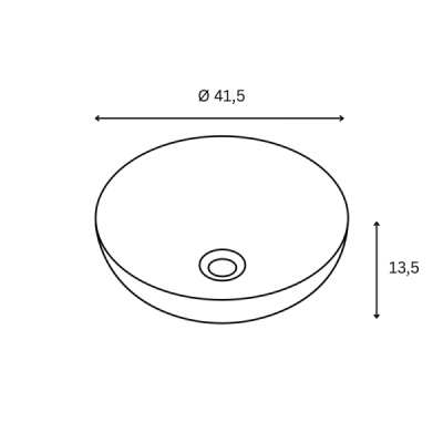 Vasque à poser ronde -41,5 cm -Noir mat et doré texturé -COPRA