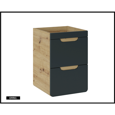 Meuble sous vasque de 40 cm - Gris - 2 tiroirs - PASTI