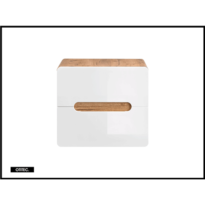 Meuble sous vasque de 60 cm - Blanc - 2 tiroirs - PASTI