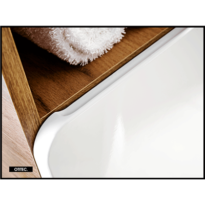 Meuble sous vasque de 80 cm - Blanc - 2 tiroirs - PASTI
