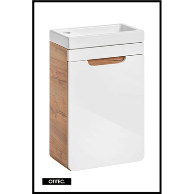 Meuble sous vasque de 40 cm - Blanc - 1 porte - PASTI