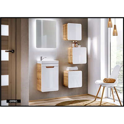 Meuble sous vasque de 40 cm - Blanc - 1 porte - PASTI