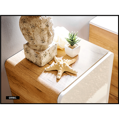 Meuble sous vasque de 50 cm - Blanc - 2 tiroirs - PASTI