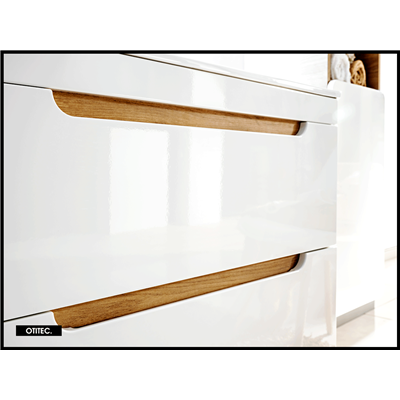 Meuble sous vasque de 50 cm - Blanc - 2 tiroirs - PASTI