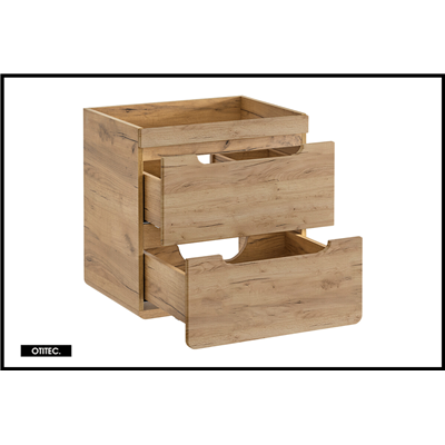 Meuble sous vasque de 60 cm - Oak - 2 tiroirs - PASTI