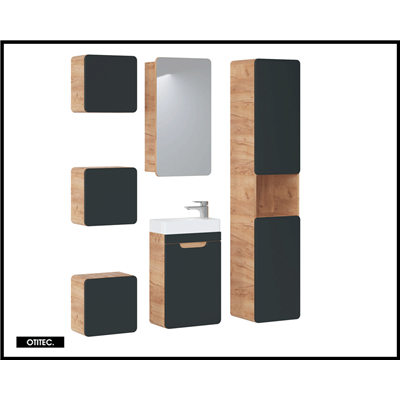 Meuble sous vasque de 40 cm - Gris - 1 porte - PASTI