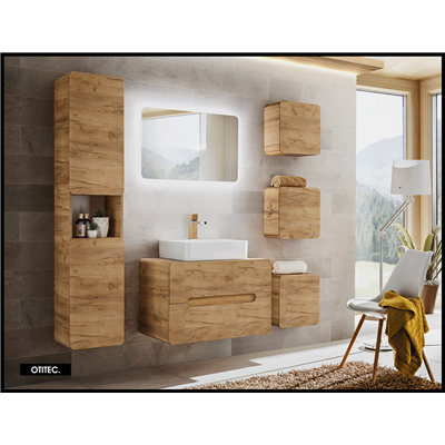 Meuble sous vasque de 80 cm - Oak - 2 tiroirs - PASTI