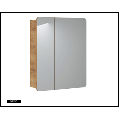 Armoire miroir de salle de bain - 60 cm - 2 portes - PASTI