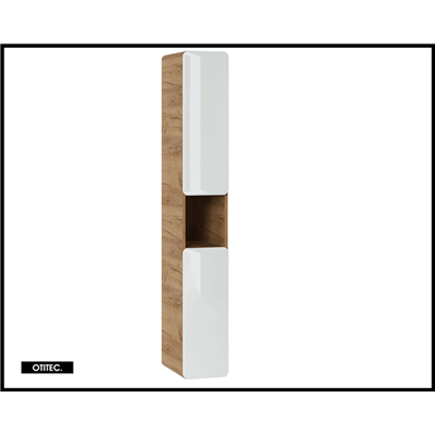 Colonne de salle de bain de 170 cm - Blanc - 2 portes - PASTI WHITE