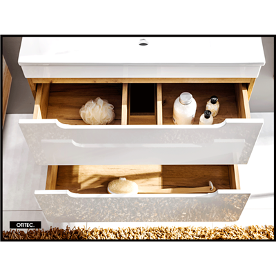 Colonne de salle de bain de 170 cm - Blanc - 2 portes - PASTI WHITE