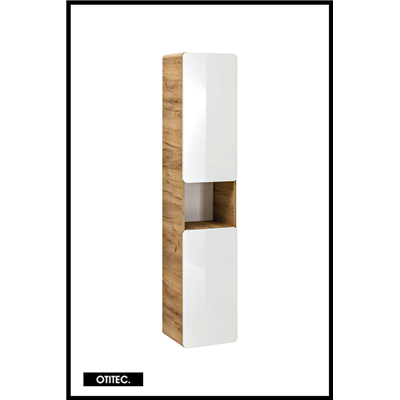 Colonne de salle de bain de 170 cm - Blanc - 2 portes - PASTI WHITE