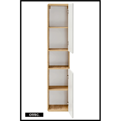 Colonne de salle de bain de 170 cm - Blanc - 2 portes - PASTI WHITE