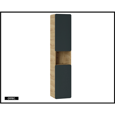 Colonne de salle de bain de 187 cm - Gris - 2 portes - PASTI COSMOS