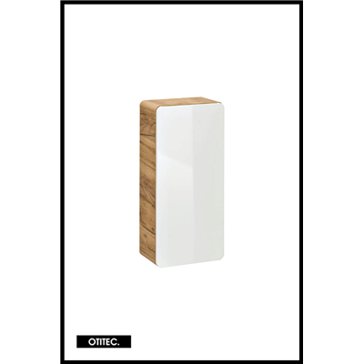 Meuble haut de salle de bain de 75 cm - Blanc - 1 porte - PASTI WHITE