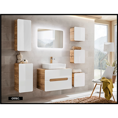 Meuble haut de salle de bain de 75 cm - Blanc - 1 porte - PASTI WHITE