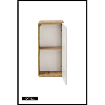 Meuble haut de salle de bain de 75 cm - Blanc - 1 porte - PASTI WHITE