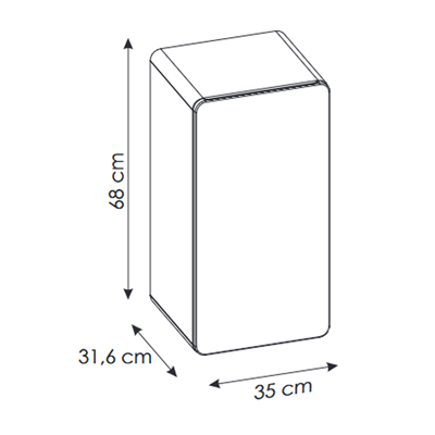 Meuble haut de salle de bain de 70 cm - Blanc - 1 porte - PASTI WHITE