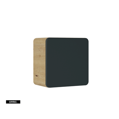 Cube de rangement haut de salle de bain - 35x35 cm - Gris - 1 porte - PASTI COSMOS