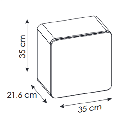 Cube de rangement haut de salle de bain - 35x35 cm - Gris - 1 porte - PASTI COSMOS
