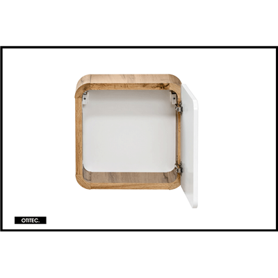 Cube de rangement haut de salle de bain - 35x35 cm - Blanc - 1 porte - PASTI WHITE