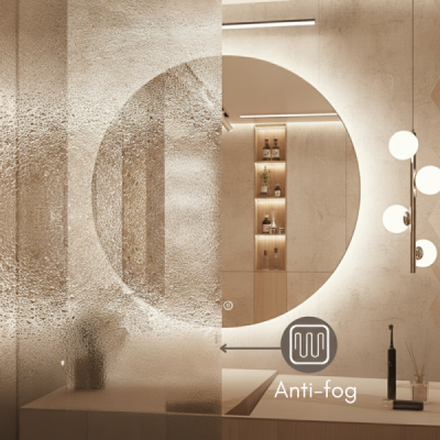 Miroir LED ovale - 50 x 70 cm - Éclairage LED en façade - OVALIA