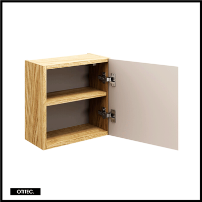 Cube de rangement haut de salle de bain - 35x35 cm - Beige - 1 porte - SEA