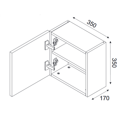 Cube de rangement haut de salle de bain - 35x35 cm - Beige - 1 porte - SEA