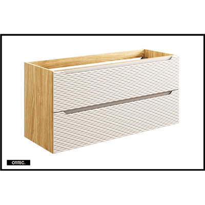 Meuble sous vasque de 120 cm - Beige - 2 tiroirs - SEA