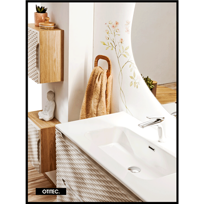 Meuble sous vasque de 120 cm - Beige - 2 tiroirs - SEA