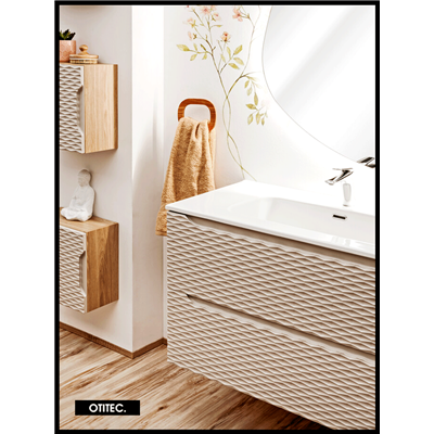 Meuble sous vasque de 120 cm - Beige - 2 tiroirs - SEA