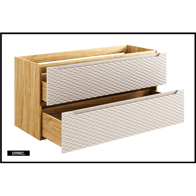 Meuble sous vasque de 120 cm - Beige - 2 tiroirs - SEA