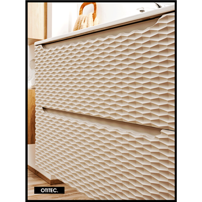 Meuble sous vasque de 70 cm - Beige - 2 tiroirs - SEA