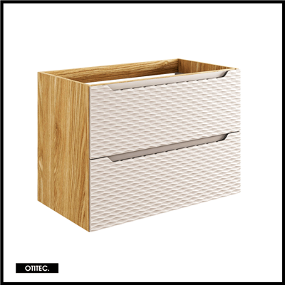 Meuble sous vasque de 80 cm - Beige - 2 tiroirs - SEA