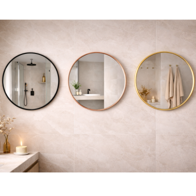 Miroir LED rond - 60 x 60 cm - Double éclairage LED façade et arrière - CÉLINA