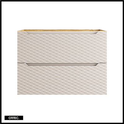 Meuble sous vasque de 80 cm - Beige - 2 tiroirs - SEA