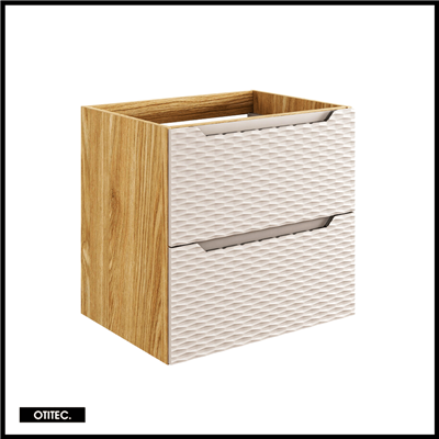 Meuble sous vasque de 60 cm - Beige - 2 tiroirs - SEA