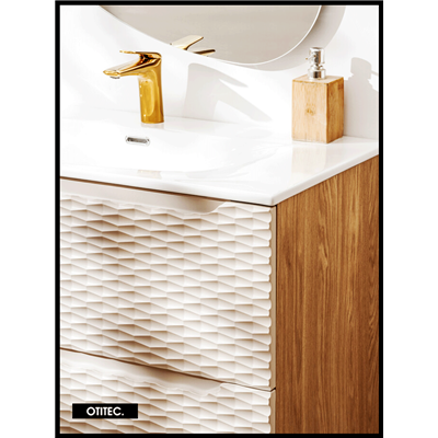 Meuble sous vasque de 60 cm - Beige - 2 tiroirs - SEA