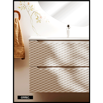 Meuble sous vasque de 60 cm - Beige - 2 tiroirs - SEA