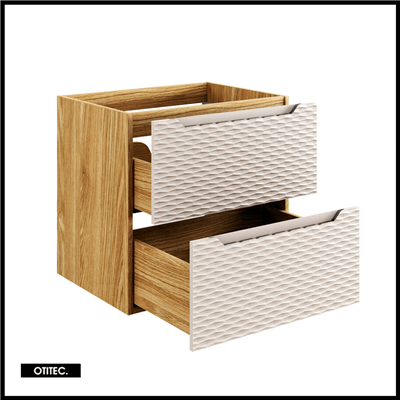 Meuble sous vasque de 60 cm - Beige - 2 tiroirs - SEA